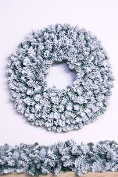 Multipack of 3x 90cm Flocked Extra Wide Arbor Vitae Wreaths