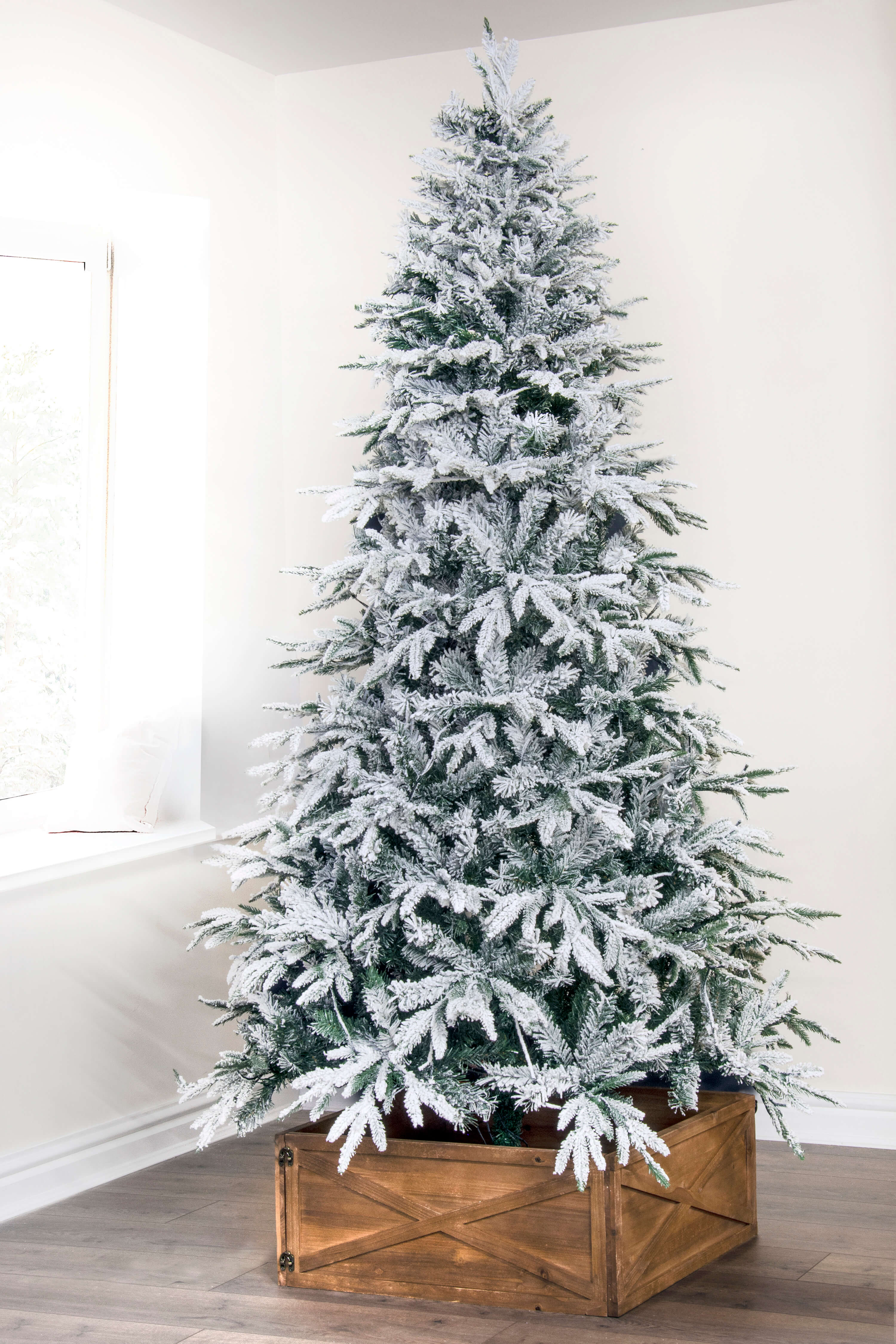 7ft snowy christmas store tree pre lit