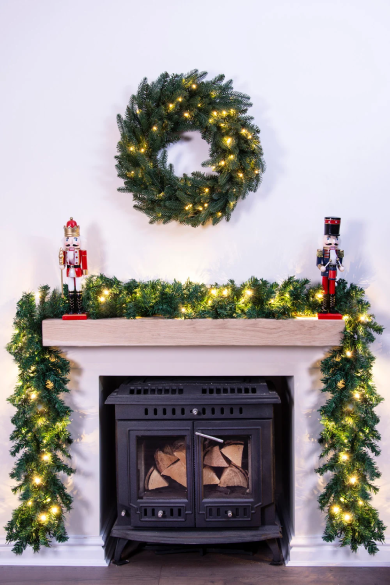 6ft pre lit outlet garland battery operated
