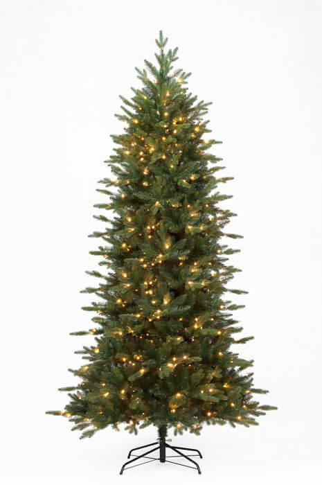 Pre Lit Slim Woodland Pine Artificial Christmas Tree