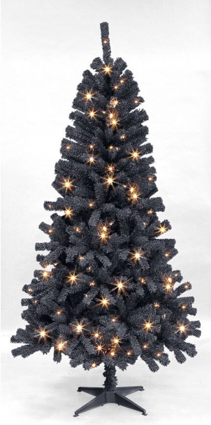4ft/5ft black pre-lit Christmas tree